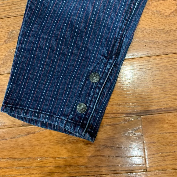 American Eagle Pleated High Rise Striped Mom Jeans/Trousers 2 - Picture 6 of 13